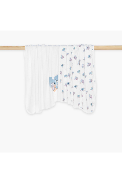 2-Piece Angel and Stitch Print Receiving Blanket Set - 60x60 cm