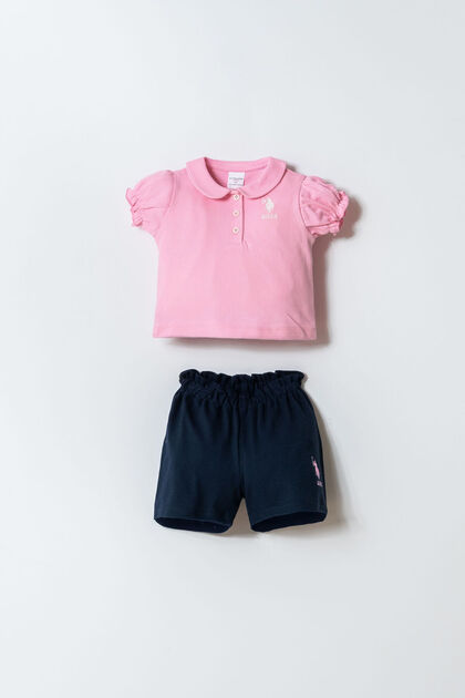 Set pantaloni scurți roz pentru fetițe