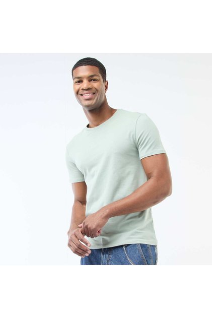 Plain T-shirt - Slim fit GREEN