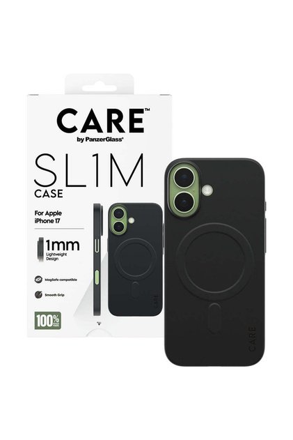 PanzerGlass® CARE Süper İnce Siyah Kılıf iPhone 17