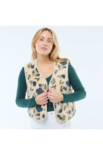Sleeveless Sherpa Vest BEIGE