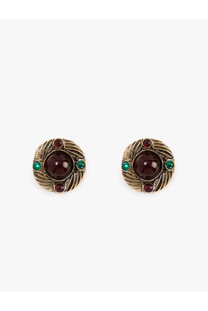 Multi-Colored Stone Detailed Vintage Earrings - X Melis Ağazat