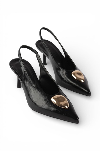 Sasha Gold Buckle Detailed Heeled Shoes
