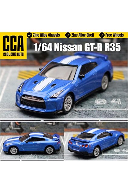 CCA Premium Series Nissan GTR R35 50th Anniversary Mavi 1/64 Model