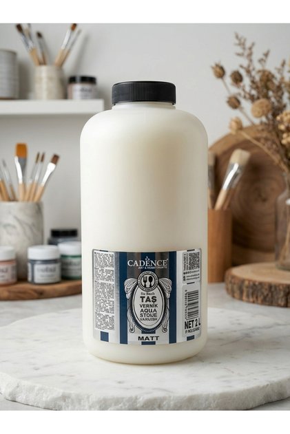 Taş Vernik Mat 2000 ml Tüm Yüzeyler Kokusuz Su Bazlı Akrilik Vernik