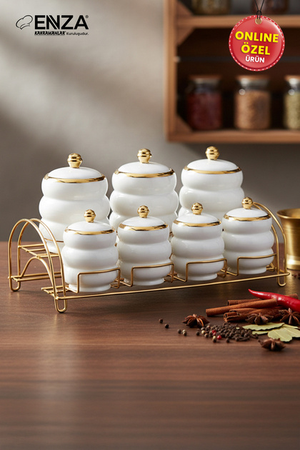 Enza Bulut Standlı Porselen Baharat Takımı 15 Parça - Fiyatı