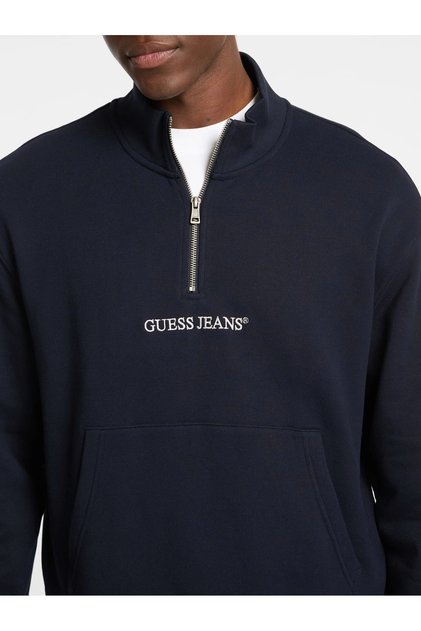 GJ Yarım Fermuarlı Normal Kesim Nakışlı Erkek Lacivert Sweatshirt M5RQ42KCPR1-A71W