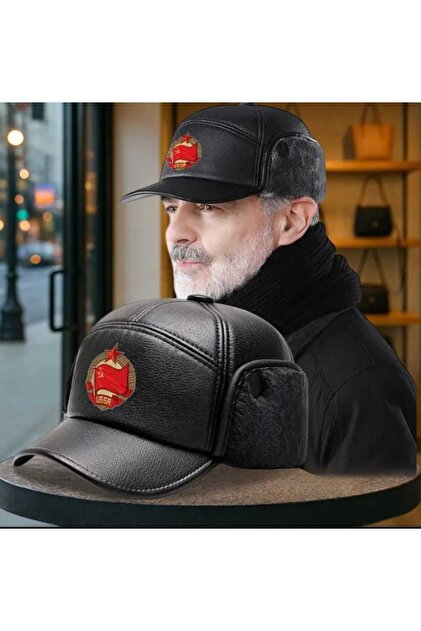 kho military design Black Color Soviet Pilot Hat Model with