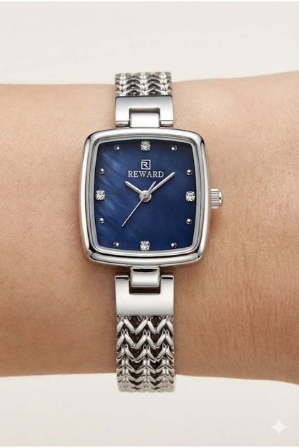 Women's Wristwatch | 22mm Steel Case, Blue Dial, Mineral Glass, Stylish Design