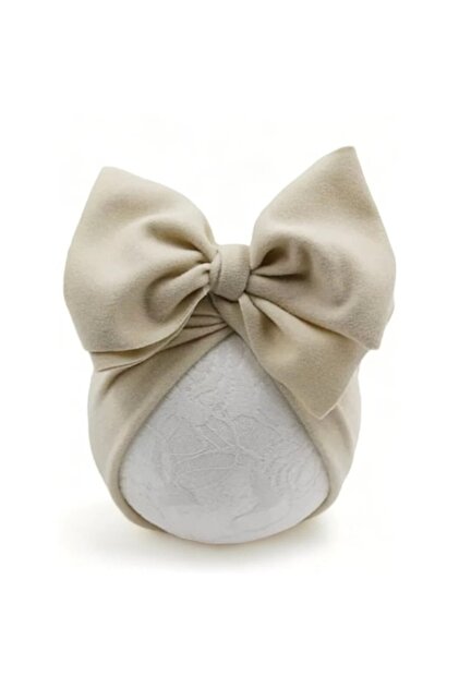 Turban cu papion pentru fete - bej