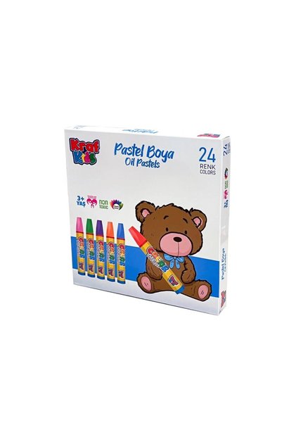 KIDS KK520 ألوان الباستيل الزيتية - مجموعة ألوان الباستيل 24 قطعة في صندوق من الورق المقوى