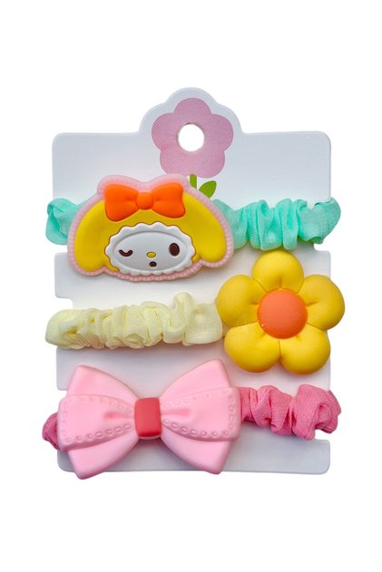 Girl's Figured Fabric Rubber Buckle Set – 3 Pieces