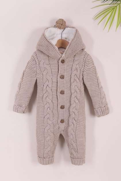 Brown Baby Boy/Girl Winter Sleeping Bag Welsoft Lined Knitwear Jumpsuit 6-9Months 9-12Months 12-18Months