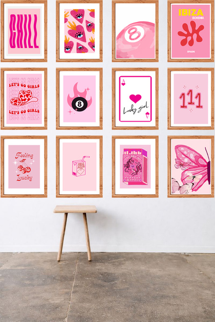 12-Piece Modern Wall Painting Set with Frame Appearance – 15X20 cm Mdf Uv Printing