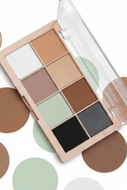 8-Piece Professional Eyeshadow Palette – Matte & Shimmer Shades - High Pigmentation