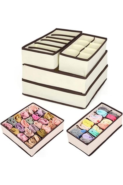 Foldable Underwear Storage Box Beige