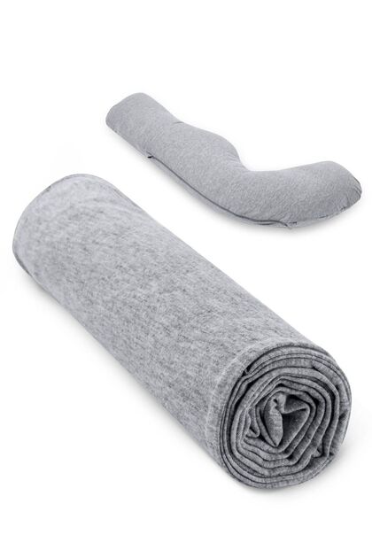 J Shaped Pregnancy Pillow Cover Only - Grey