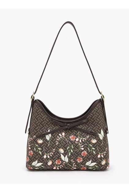 Monogram Print Shoulder Bag with Adjustable Strap - H 22.5 x W 26 cms