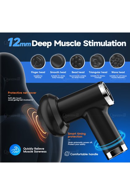 Black Electric Body Sculpting Machine Cellulite Massager&5 Heads,Full Body Rotaion Massage for Back/