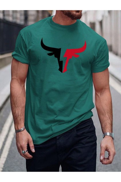Tricou cu mânecă scurtă imprimat pentru bărbați EYAXD Sportwear Company