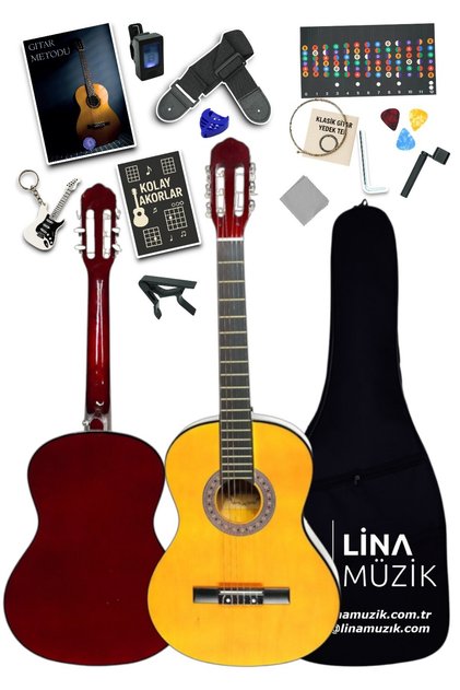 CG-3602Y Klasik Gitar 3/4 – Sap Ayarlı Full Set (Turuncu Sarı)