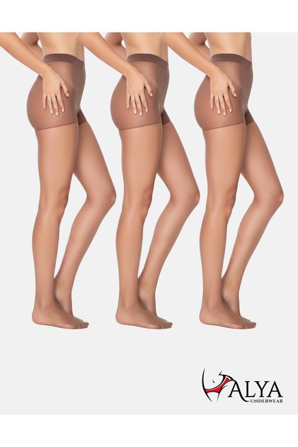 Women's Pantyhose, Shiny Thin, 15 Denier, Fit, 3-Pack, Plum