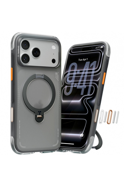 Husa pentru Apple iPhone 17 Pro Max, Torras, Ostand Spin Air, Gri