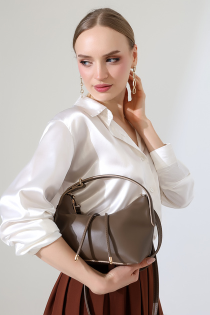 Mink Women's Mini Size Long Crossbody Hand and Shoulder Bag [20X16 cm]