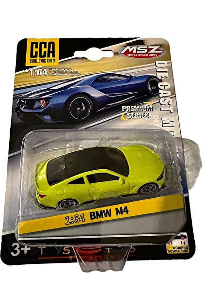 コレクション K4 CCA Cool Chic Auto BMW M4 Die-Cast Model Araba, 1:64 Ölçek,Sarı
