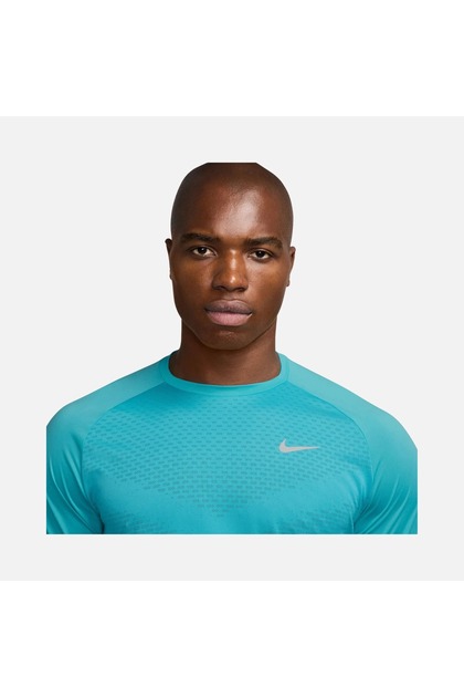 Nike Dri-Fit ADV Stride Running Short-Sleeve mavi spor koşu t