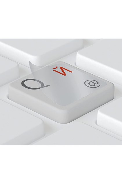 Russian Keyboard Sticker – Transparent Glossy Cyrillic Letter Labels – Laptop and Desktop Keyboard (Red)