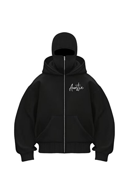 LAND MODA Kar Maskeli Ninja Unisex Sweatshirt Hırka 2iplik kalın