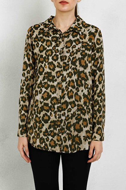 Leopard satin shirt