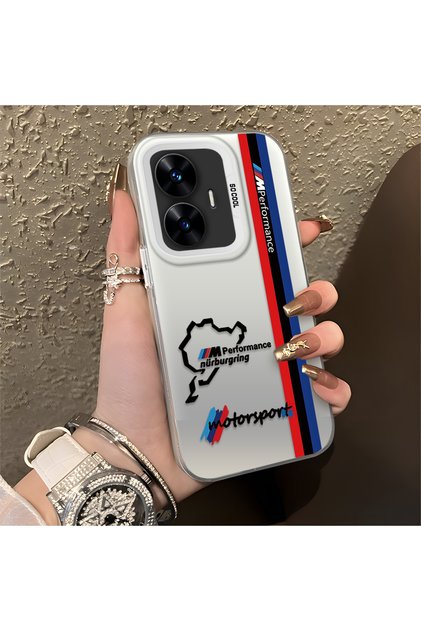 Realme C55 Compatible Bmw Patterned Silicone Edge Hard Back Anti-Fall Phone Case