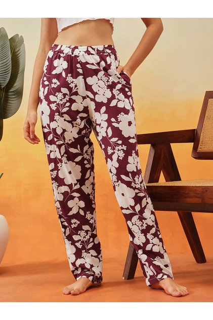 Floral Print Rayon Pyjama