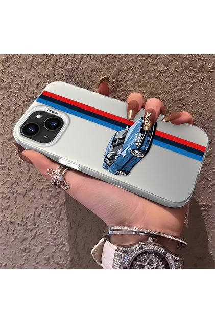 Phone Case Compatible with iPhone 15 Bmw Pattern Silicone Edge Hard Back Slim