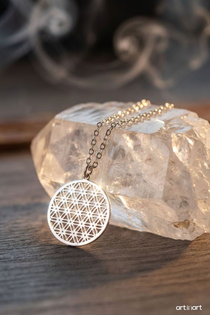 Stainless Steel Necklace – Flower of Life Minimal Symbol Necklace