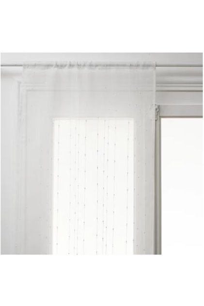 Σετ 2 κουρτίνες Anissa, 60 x 160 cm, πολυεστέρας, χρώμα λευκό