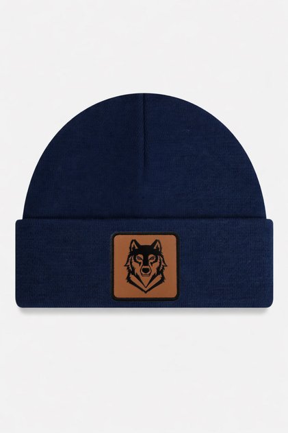 Beretă bleumarin cu logo-ul Wolf