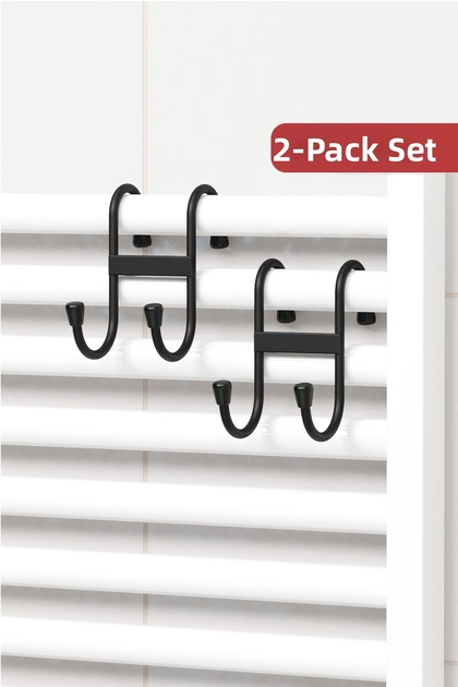 2 Pieces Double Hook Towel Rack Bathroom Kitchen Metal Hanger Towel Rack Organizer