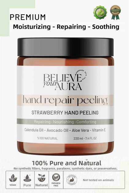 Strawberry Extract Hand and Body Scrub - Nourishing Softening Anti-Ingrown Hair Hand and Body Scrub - 220 ml