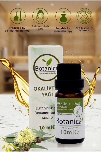 100% Pure Eucalyptus Essential Oil 10 ml - Refreshing Breath and Sauna Effect for Winter Season