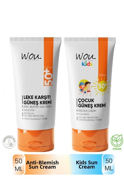 Anti-Blemish Spf50 Sun Cream 50ml & High Protection Spf50 Children's Sun Cream 50