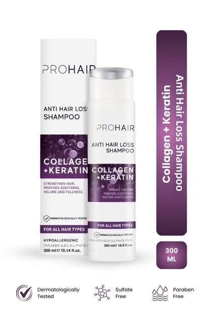 Sulfate-Free Collagen+Keratin Shampoo Against Hair Loss 300ml