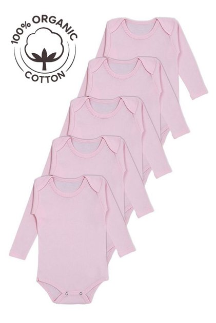 5-Piece Zıbın Long Sleeve 100% Cotton Snap Fastener Baby Body