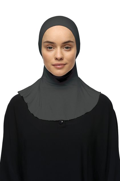 Women's Hijab Practical Neck Collar Hijab - Athlete Bonnet - Smoked