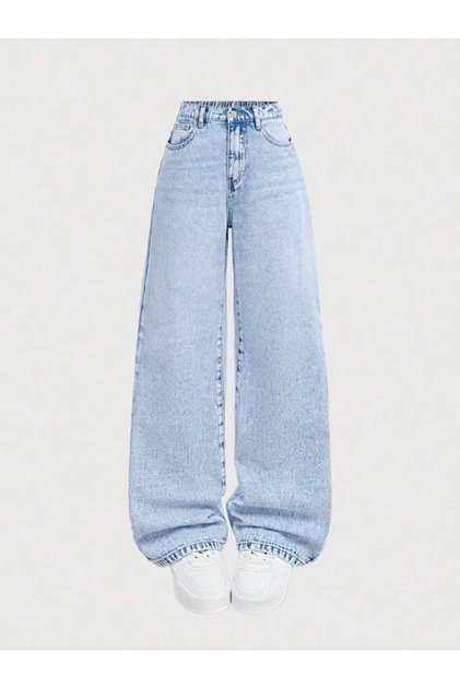 Women's Gray Loose Fitting Wide Leg Casual Boyfriend Baggy Jean Trousers