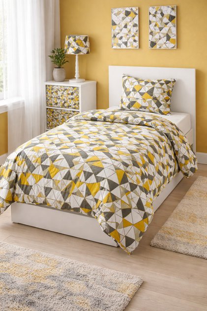 Single Size Fitted Sheet Duvet Cover Set | Cotton