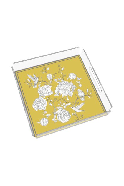Rose Glow Yellow 35X35 Plexiglass Tray