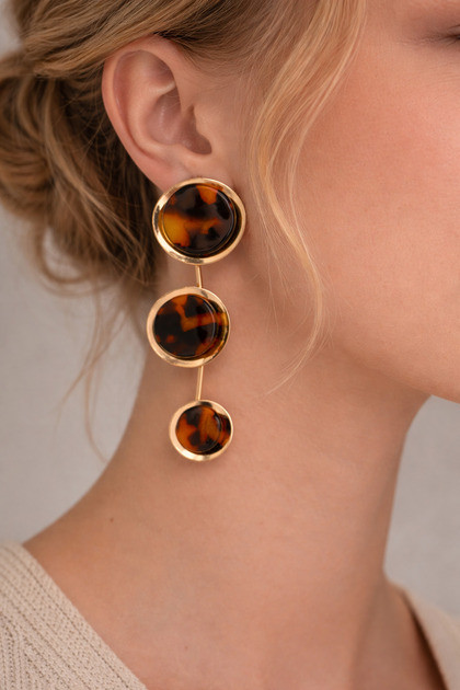 Zara Model Large Size Design Earrings | Evening Dress Dangle Earrings | Gold Dangle Earrings